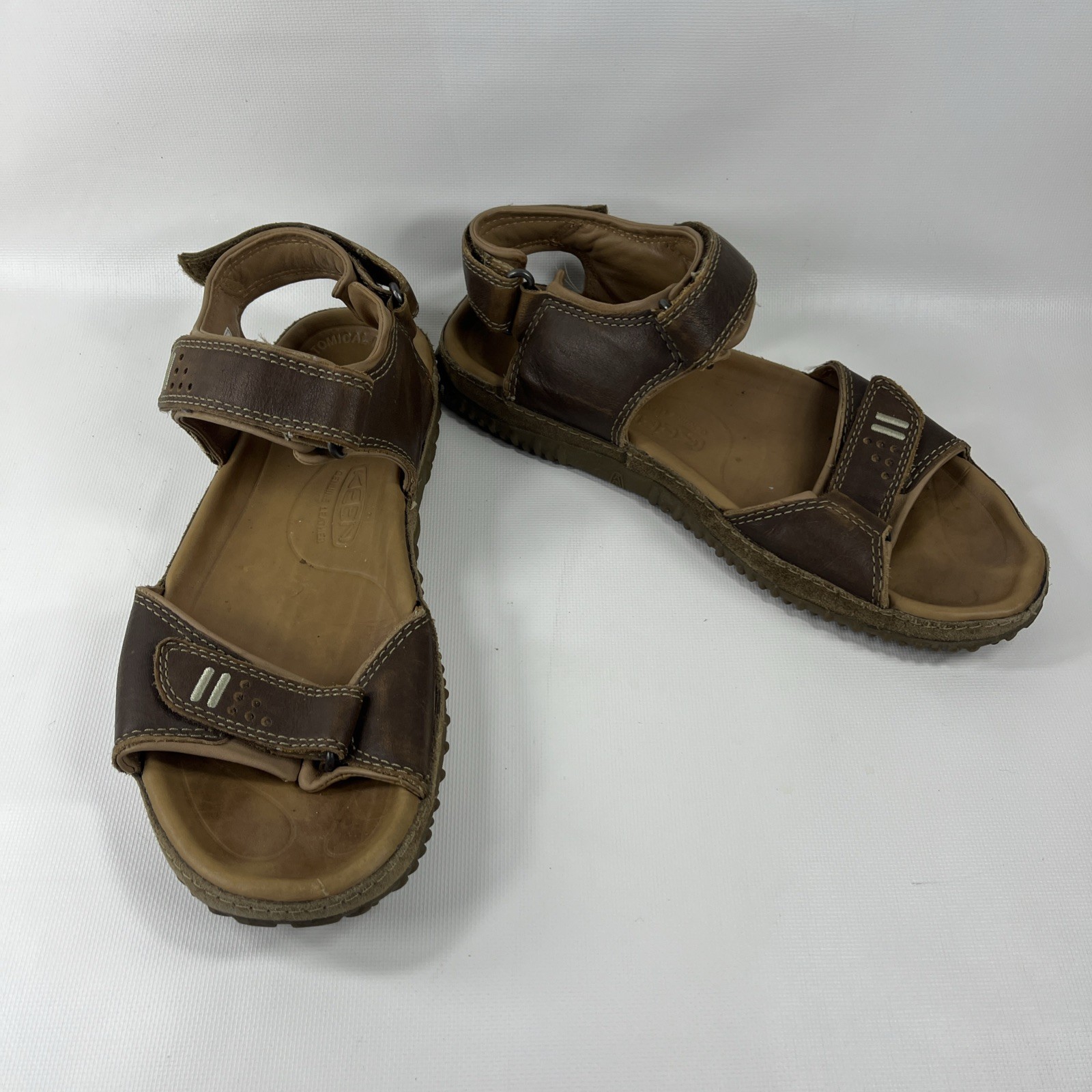 Keen 1012816 Hilo sandali marroni da uomo taglia 8 in pelle