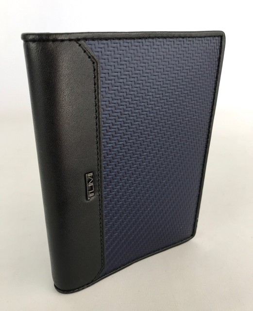 TUMI Passport Case CFX Carbon Fiber Cover Holder Navy Blue 113870NVY