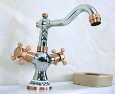 New Chrome Antique Red Copper Brass Kitchen Bathroom Faucet Mixer Tap snf901