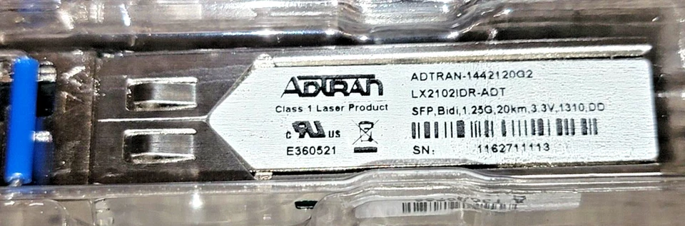 ADTRAN, 1442120G2, VAUIAL9PAA, SFP BIDI 1.25G, 20KM, 1310 DD, NEW IN BOX - Image 4 of 4
