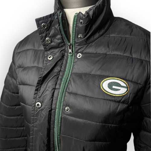 Green Bay Packers Women's Puffer Jacket Black Green NFL Team Apparel Size Small - Picture 4 of 10