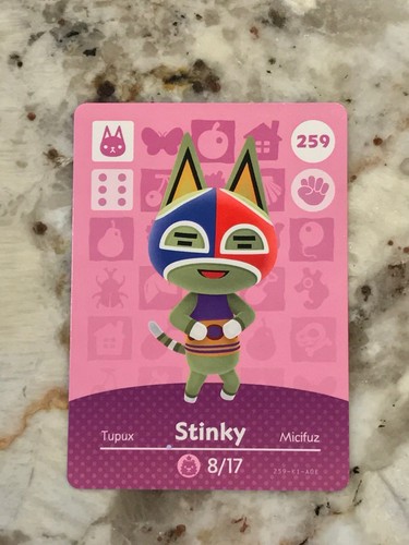 STINKY #259 Animal Crossing Amiibo Authentic Nintendo Mint Card From Series 3
