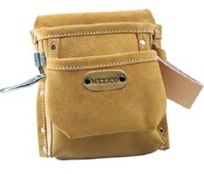 BORSA CARPENTIERE PORTATTREZZI PORTAUTENSILI EDILIZIA IN VERA PELLE CUOIO MEXICO