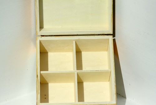 Wood handmade hinged medium storage/trinket box Gustav Klimt design Compartments - Picture 5 of 7