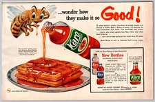 1959/2 PRINT AD KARO SYRUP PANCAKES WAFFLE BEE