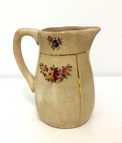 Jarra de crema vintage Mikori Ware ""Bronceado floral hecha en Japón - Imagen 7 de 7