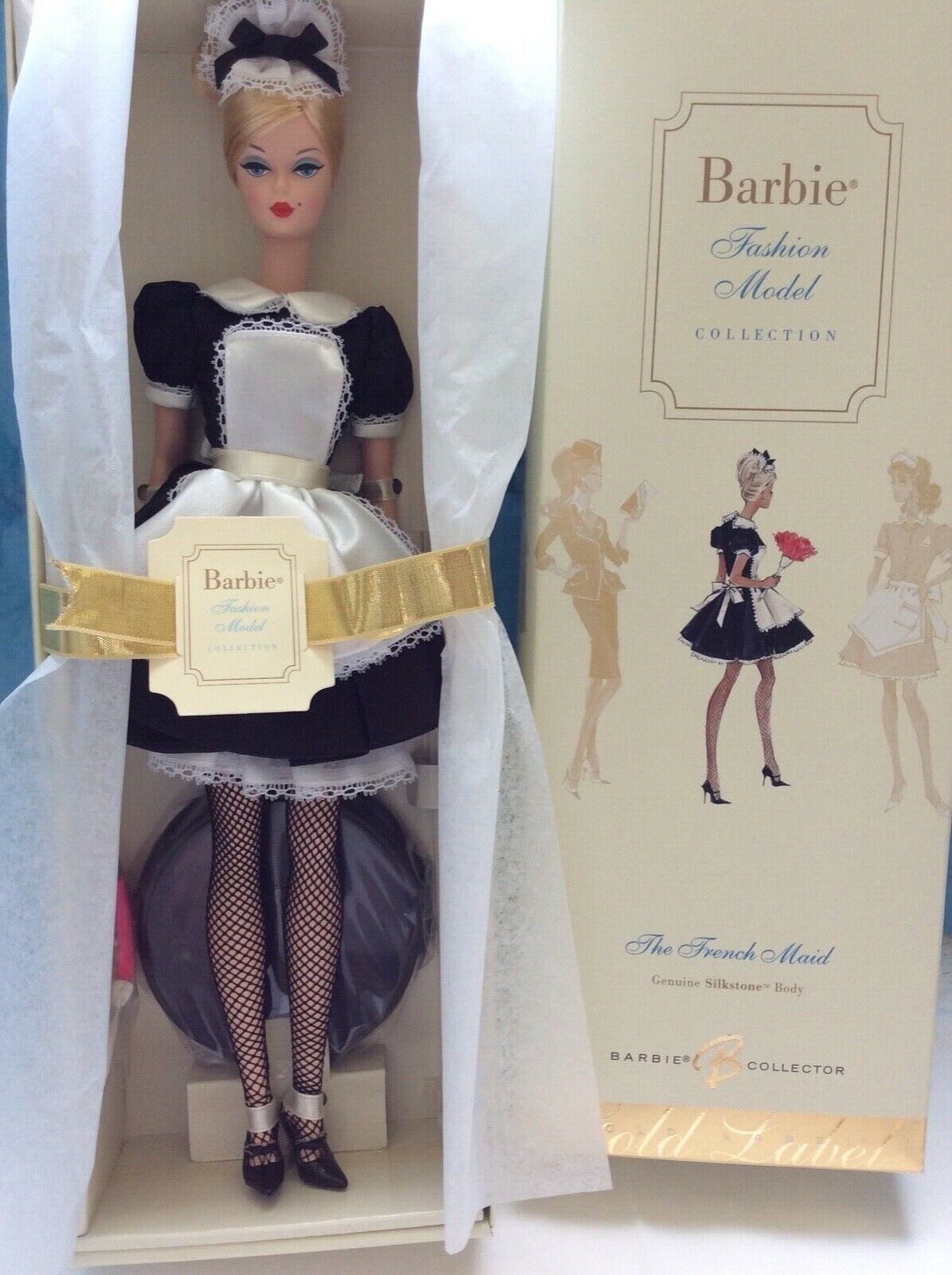 2005 Barbie Doll Silkstone NRFB The French Maid fashion model GOLD