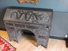 🟢 BUREAU SCRIBAN CHINE VIETNAM 19EME DRAGON ANTIQUE CHINESE CABINET VIETNAMESE