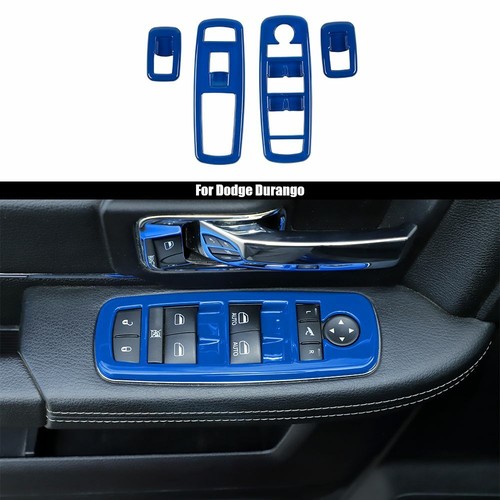 4-Piece Blue Aluminum Window Switch Button Trim – For Jeep Wrangler JL JT 2018+