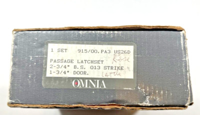 New Omnia Passage Latchset US26D P/N 915/00.PA3 US26D locksmith inventory