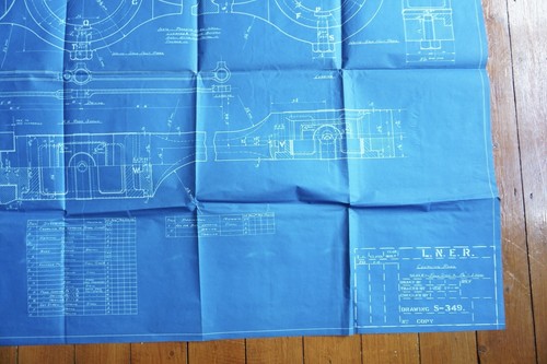 Varillas de acoplamiento LNER 1940 ferrocarril loco impresión azul diagrama dibujo - Imagen 7 de 8