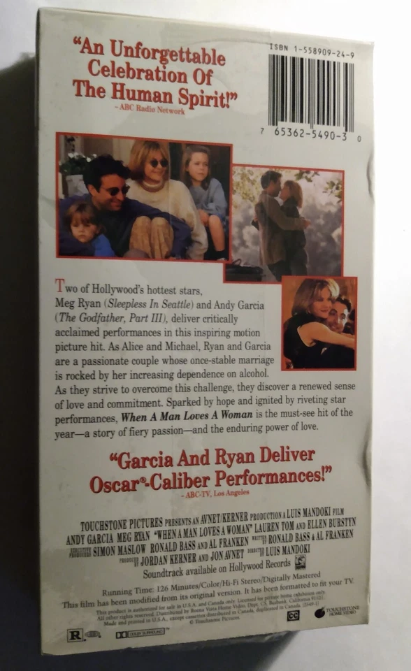 When a Man Loves a Woman (VHS, 1994) новый запечатанный. - Изображение 2 из 2