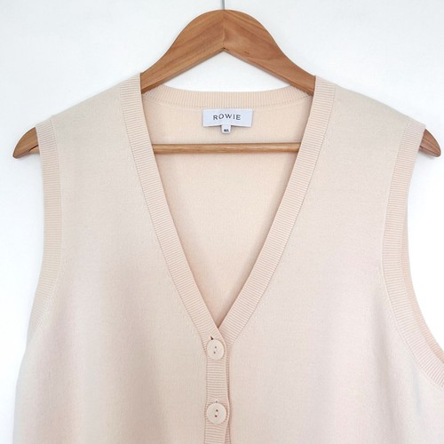Rowie Goldie Knit Vest Creme Size M/L Sleeveless Superfine Cotton Sold Out - Picture 2 of 7