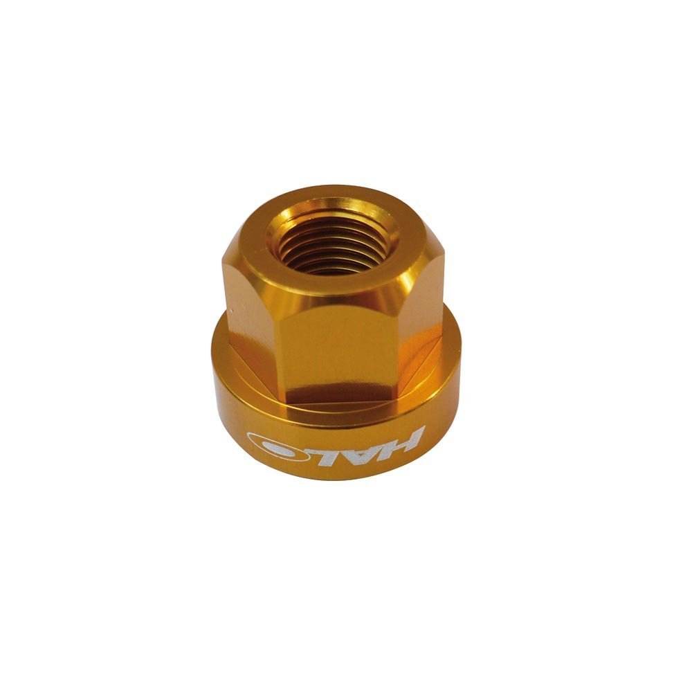 Nuts & Washers Wheel Axle 9mm Bike Alloy Anodized  Gold A Pair Halo