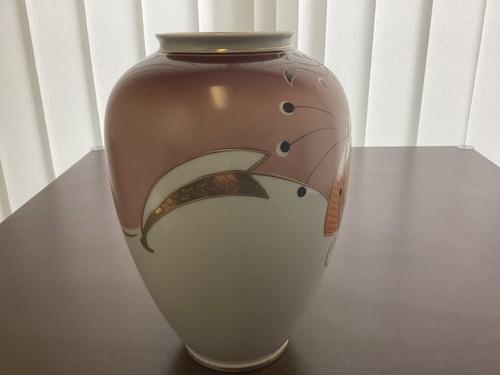 Große Schaubach Kunst Art Deco Porzelanvase Goldrelief Japandecor Lilie um 1920 - Bild 5 von 10
