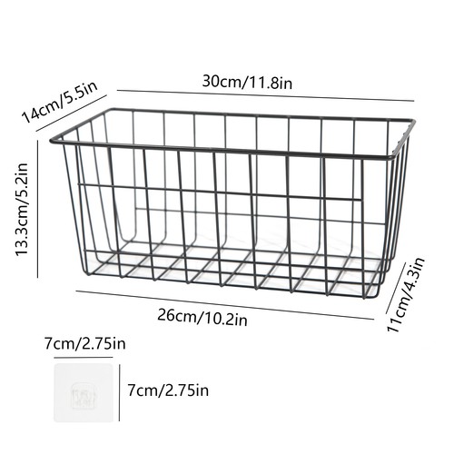 4x Metall Aufbewahrungskorb schwarz Deko Wand Korb Hänge Regal Drahtkorb Küche - Bild 4 von 13