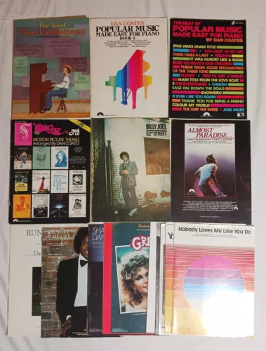 19 1980's Sheet Music Lot LIONEL RICHIE Kenny Rogers GREASE Michael Jackson