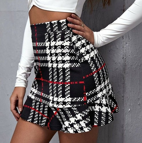 Soly Hux Women's Elastic Waist Flared Casual Mini Skater Skirt Size Medium - Picture 4 of 5