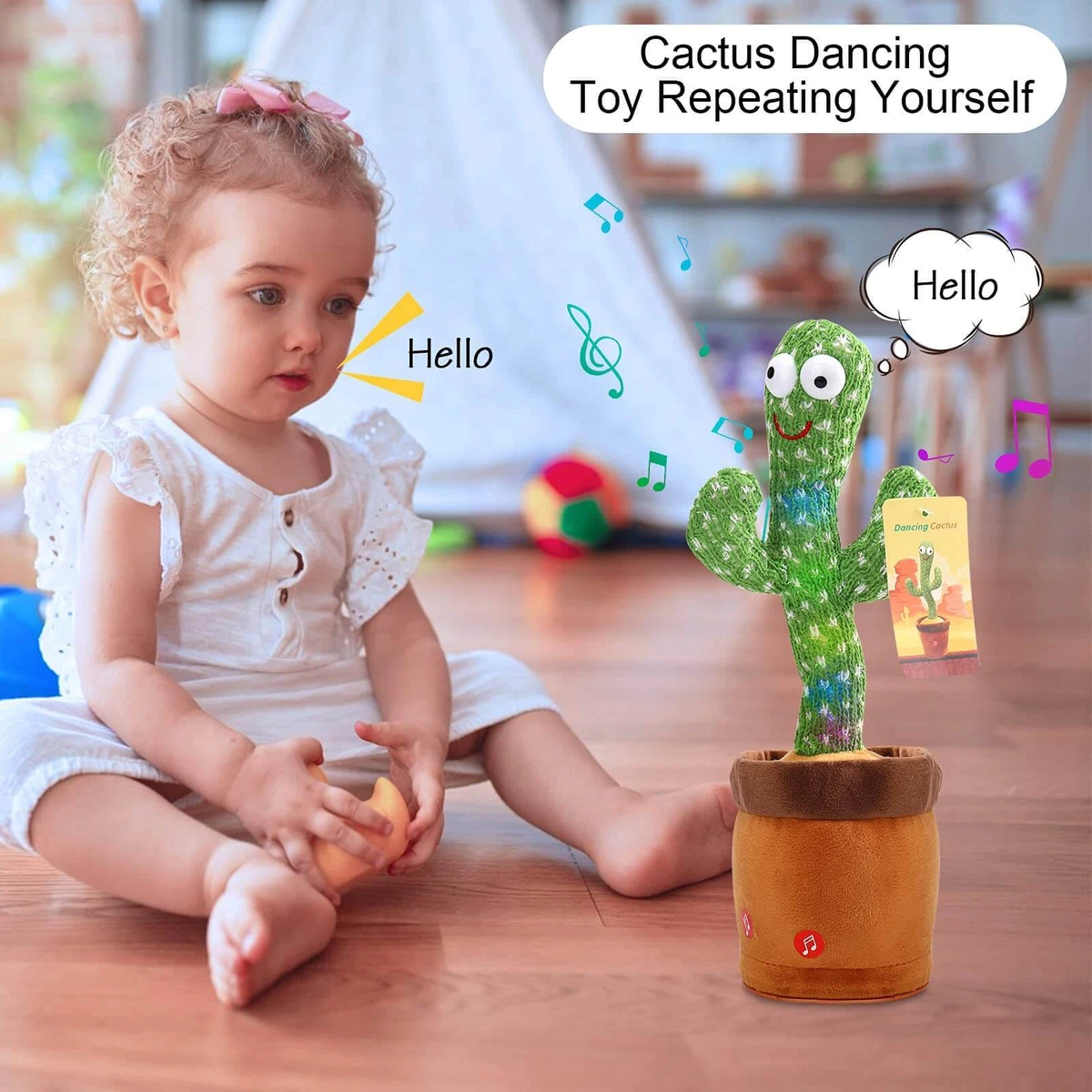 USB Rechargable Cute Talking Dancing Cactus Plush Toy Electronic