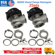 2sets Black 60mm Vband Flange Wastegate For Tial Bmw Subaru Honda Universal Cars