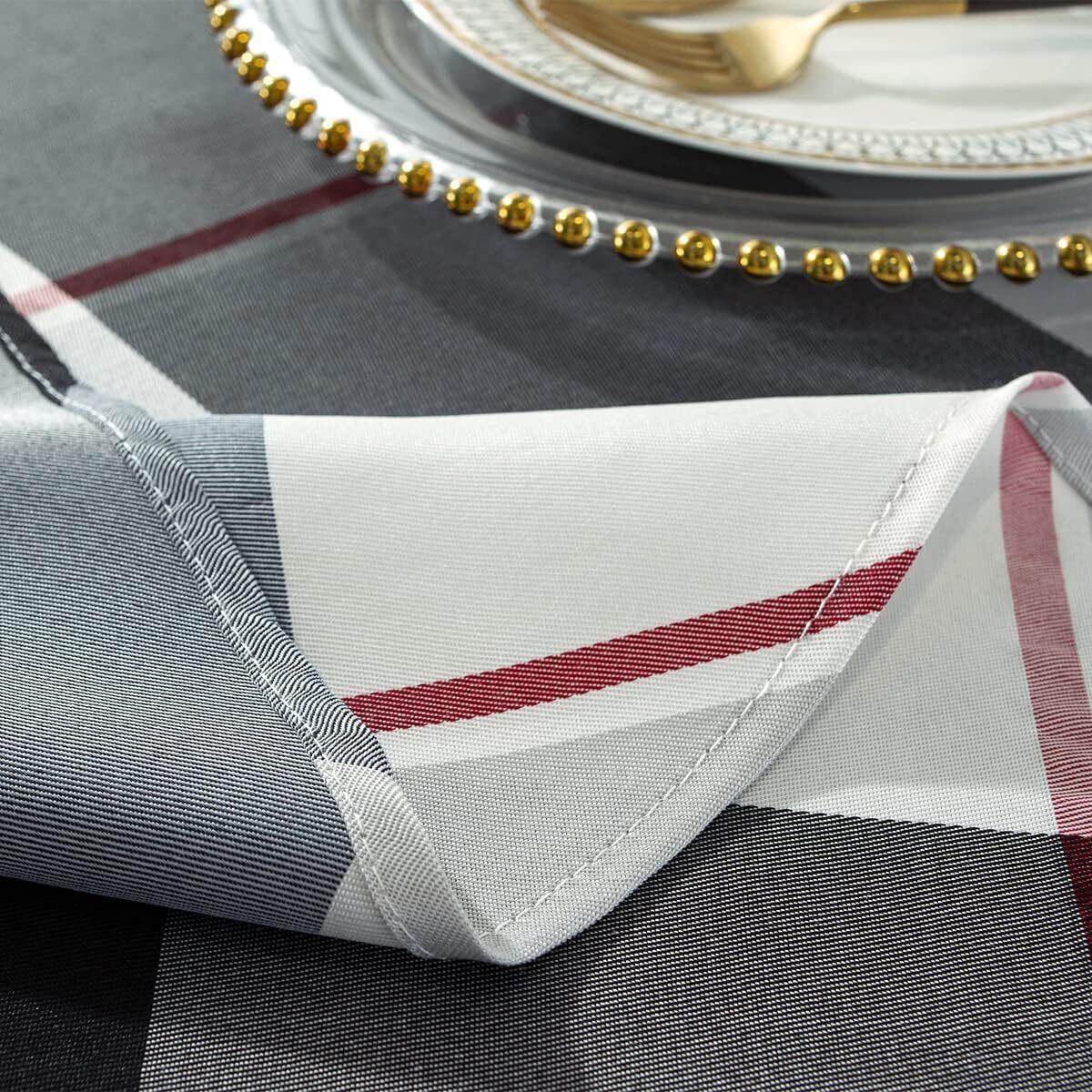 Anti-Shrink Wrinkle Resistant Fabric Table Cover for Kitchen Dinning Outdoor