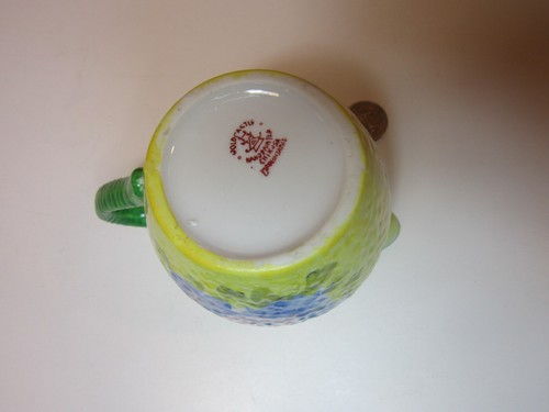 Vintage Goldcastle Chikusa Hand-Painted 4" Yellow Dimpled Floral Pitcher Creamer - 第 6/7 張圖片