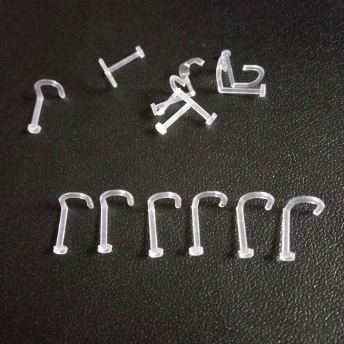 60 Pcs Nose Stud Medical Invisible Rings Clear Piercing - Picture 7 of 12
