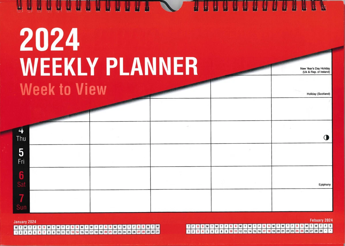 2024 Week To View 5 Person Column Family Wall A4 Calendar Office Weekly  Planner