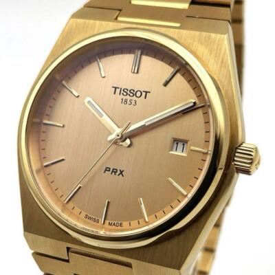 TISSOT PRX GOLD MEN'S WRISTWATCH 40MM DATE QUARTZ STAINLESS