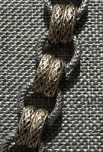VTG Kiam Family Silver/GoldTone Parallel Double Link Chain Texture Necklace 29”L - Picture 2 of 5