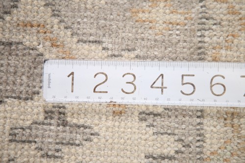 Gray/ Ivory Indien Oushak Geometric 10 ft. Runner Rug Handmade 10' 2" x 2' 7" - Picture 12 of 12