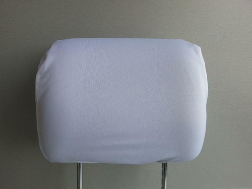 Set of 2x White Head Rest Cover fit Car Van Bus Pick-up Two Headrest covers pad - Picture 3 of 3