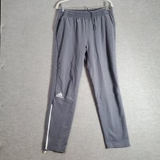 Adidas Women Activewear Track Pants Medium Gray Drawstring Pockets 29 in Inseam