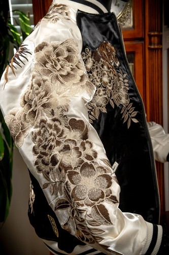DEAR VANILLA SUKAJAN YOKOSUKA BOMBER EMBROIDERY SOUVENIR JACKET JAPANESE DRAGON - Picture 7 of 13