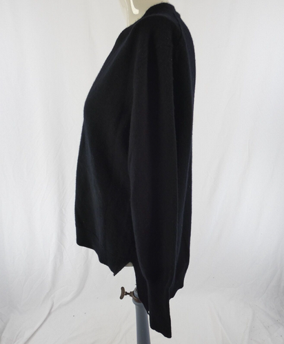 ME EM Jumper Merimo Wool Black Fine Knit Hi Low Boxy Oversized Lagenlook UK 6 - Picture 9 of 10