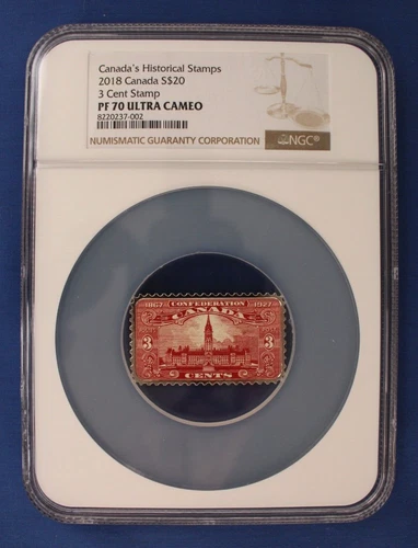 2018 Canada Silver Proof $20 coin "3 Cent Stamp" NGC Graded PF70 with COA