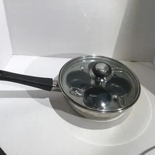 Tramontina Stainless Steel 8  skillet with 4 Cup Egg Poacher Insert and Lid