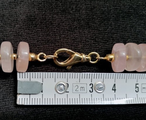 IMPORTANTE BELLISSIMA COLLANA A RONDELLE E BOULLES IN QUARZO ROSA E ARGENTO. - Foto 22 di 24