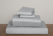 Silver Grey Solid Bed Sheet Set Choose Size's 1000 Thread Count 100 Egyp Cotton