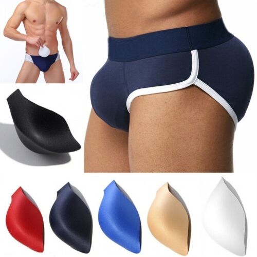 Coussinets de poche bombés pour hommes améliorer tasse agrandissement du pénis sous-vêtements push up boxer intérieur - Photo 1 sur 18