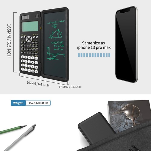 Calculatrice scientifique pour l'école avec bloc-notes fournitures scolaires ... - Photo 5/6