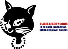 Vinyl Decal Sticker - Winking Kitty Cat Car Truck Bumper Window Boat JDM Fun 7"