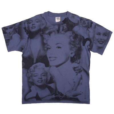 Vintage Marilyn Monroe 1997 All Over Print Winterland Single Stitch Large Shirt
