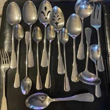 Oneida Profile Plymouth Rock Mixed Lot Flatware Ladle Spoons Forks Servers 24 Pc