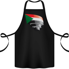 Curled Sudan Flag Sudanese Day Football Cotton Apron 100% Organic