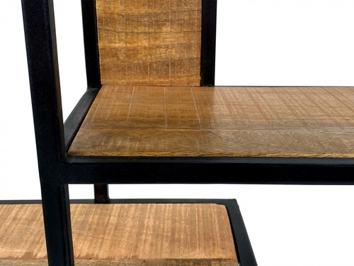 Wandregal Hängeregal Bücher Regal Bücherbord 80 x 80 x 20 cm Metall schwarz Holz - Bild 4 von 9