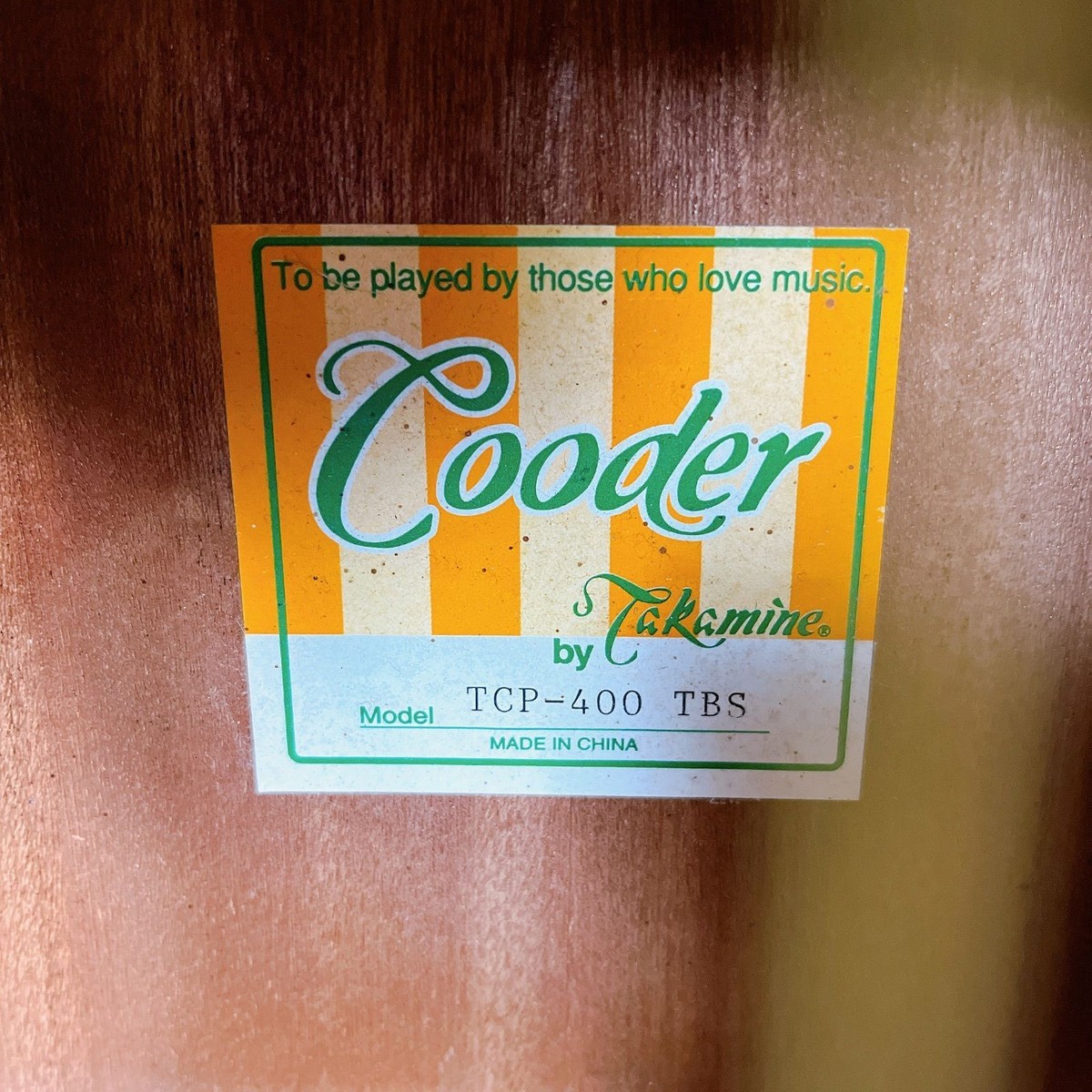 Takamine Cooder TCP-400 TBS Electric Acoustic Guitar W/Hard Takamine Cooder TCP-400 TBS Electric Acoustic Guitar W/Hard
