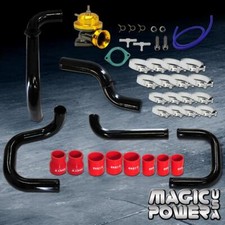 Black Intercooler Piping Gold Rs Bov Red Couplers Kit For 1994-2001 Integra Black Intercooler Piping Gold Rs Bov Red Couplers Kit For 1994-2001 Integra