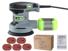 WORKPRO 5" Random Orbit Sander 6 Variable Speeds Sander 7000 to 14000 RPM 2.5Amp