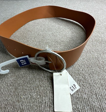 Gap Wide Belt Womens Small Brown Faux Leather Buckle